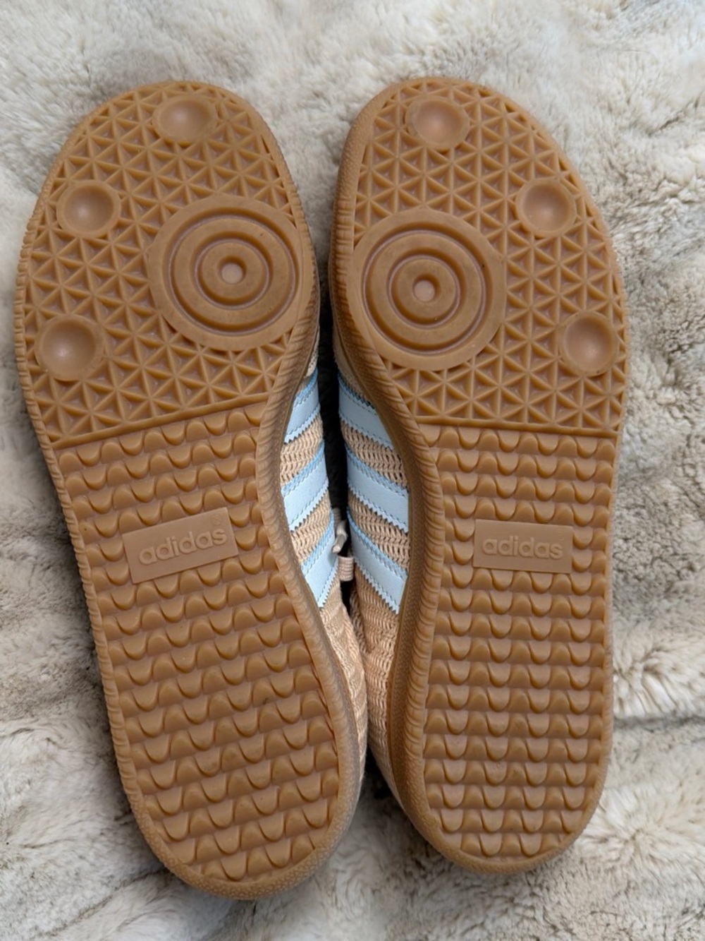 adidas Women’s Handball Spezial Beige and Light Blue Woven Sneakers 8